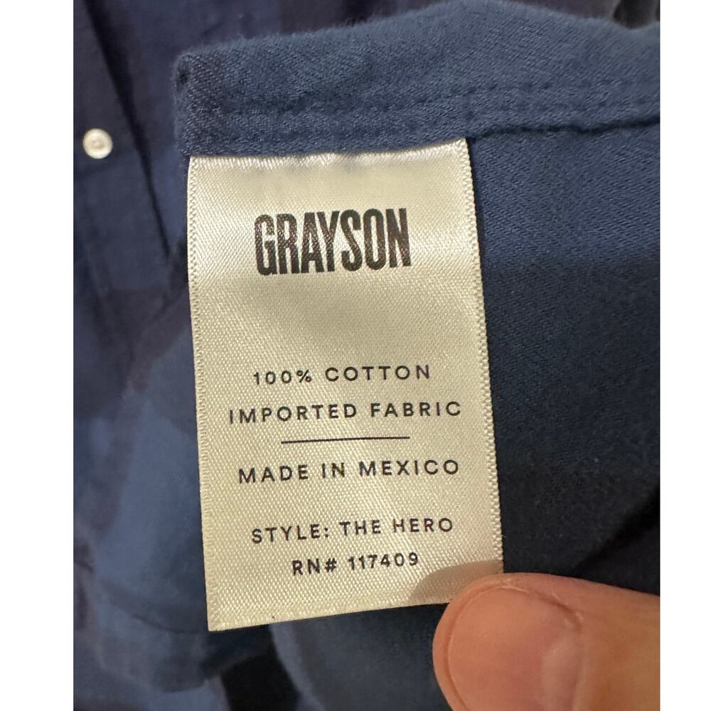 GRAYSON by Frank & Eileen The Hero Women's Plaid Shirt Blue Black, size 4 (L) - Picture 6 of 8